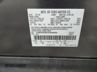 2018 Ford Explorer XLT with VIN 1FM5K8D80JGA94660, listed as a Copart auction lot 59012215 with 105,331 mi miles and Salvage title. Bid and sale history available at DreamBid. Image 13.