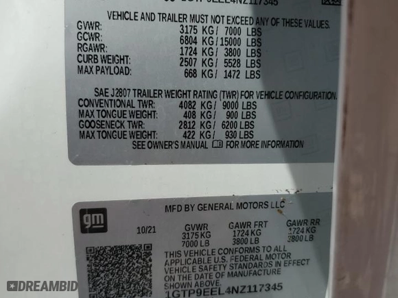 2022 GMC Sierra 1500 Limited AT4 with VIN 1GTP9EEL4NZ117345, listed as a Copart auction lot 75712014 with 74,997 mi miles and Salvage Title. Bid and sale history available at carsss.com. Image 13.