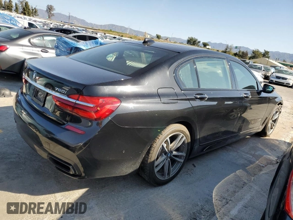 2019 BMW 7 Series 750i with VIN WBA7F0C58KGM25994, listed as a Copart auction lot 47277723 with 41,917 mi miles. Bid and sale history available at carsss.com. Image 3.