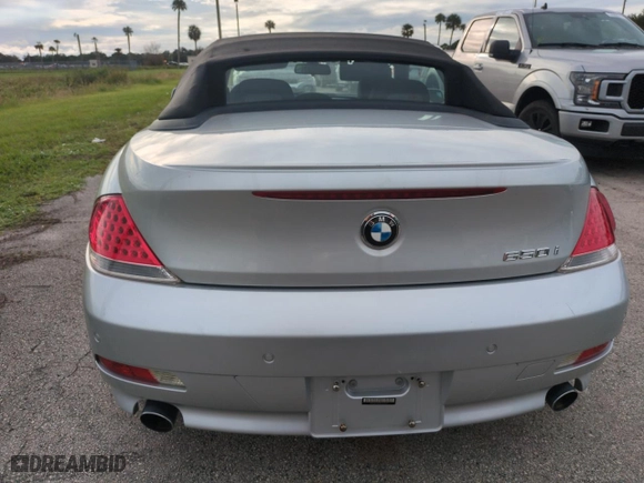 2006 BMW 6 Series 650Ci with VIN WBAEK13406CN72159, listed as a Copart auction lot 75078214 with 0 mi miles and Salvage Title. Bid and sale history available at carsss.com. Image 6.