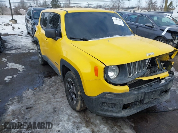 2016 Jeep Renegade Sport with VIN ZACCJAAT8GPC73474, listed as a IAAI auction lot 41599989 with 104,970 mi miles and . Bid and sale history available at DreamBid. Image 1.