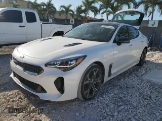 2021 Kia Stinger GT1 with VIN KNAE45LC6M6087917, listed as a Copart auction lot 53020095 with 57,615 mi miles and Salvage Title. Bid and sale history available at carsss.com. Image 1.