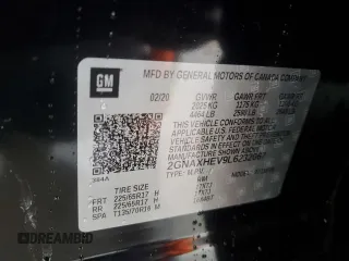 2020 Chevrolet Equinox LS z VIN 2GNAXHEV9L6232067, wystawiony jako Copart lot #59607985 z przebiegiem 66 101 mil mil oraz Szkoda całkowita • Salvage title. Historia ofert i sprzedaży dostępna na DreamBid. Obrazek 12.
