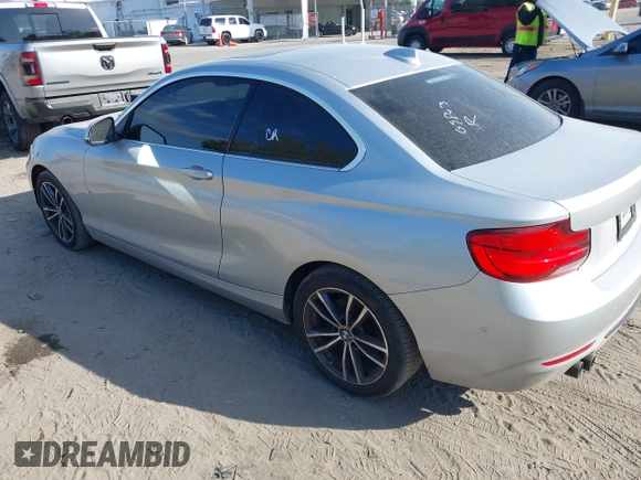 2018 BMW 2 Series 230i with VIN WBA2J1C50JVD09863, listed as a IAAI auction lot 41640142 with 110,432 mi miles. Bid and sale history available at carsss.com. Image 3.