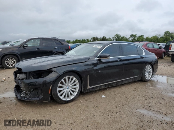2020 BMW 7 Series 740i with VIN WBA7T2C07LGL17103, listed as a Copart auction lot 54065375 with 53,598 mi miles and Salvage Title. Bid and sale history available at carsss.com. Image 1.