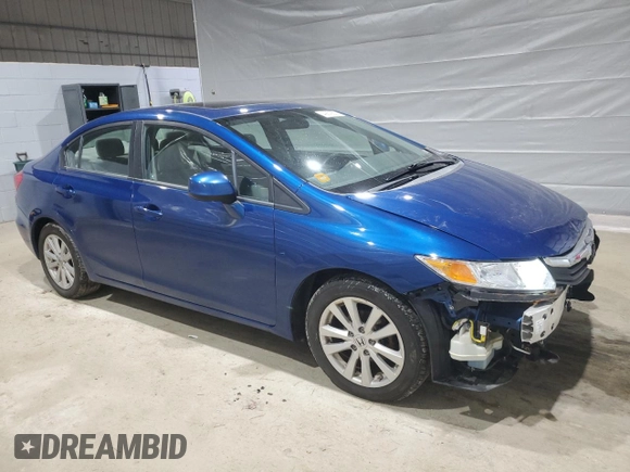 2012 Honda Civic EX with VIN 2HGFB2F84CH537761, listed as a Copart auction lot 49879655 with 169,003 mi miles and Salvage Title. Bid and sale history available at DreamBid. Image 4.