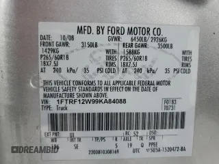 2009 Ford F-150 XL with VIN 1FTRF12W99KA84088, listed as a Copart auction lot 50093715 with 88,888 mi miles and Salvage Title. Bid and sale history available at carsss.com. Image 14.