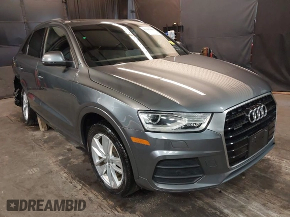 2017 Audi Q3 Premium with VIN WA1ECCFS2HR003006, listed as a IAAI auction lot 41947406 with 45,602 mi miles. Bid and sale history available at carsss.com. Image 1.