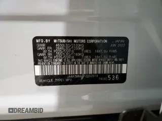 2023 Mitsubishi Eclipse Cross SE z VIN JA4ATWAA2PZ003519, wystawiony jako Copart lot #58262103 z przebiegiem 60 mil mil oraz Nie do naprawy • Non repairable. Historia ofert i sprzedaży dostępna na DreamBid. Obrazek 12.