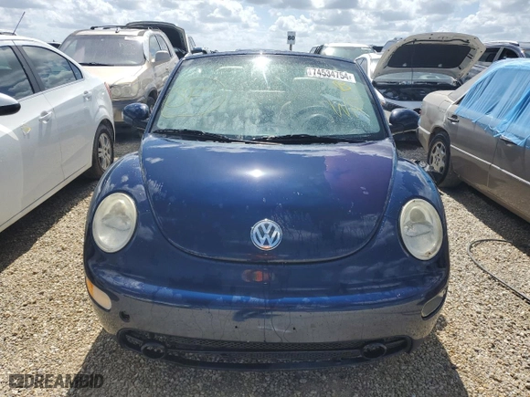 2005 Volkswagen New Beetle Convertible GLS with VIN 3VWCM31Y45M316168, listed as a Copart auction lot 74534754 with 152,394 mi miles and Non Repairable. Bid and sale history available at carsss.com. Image 5.