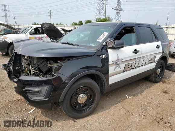 2017 Ford Police Interceptor Utility with VIN 1FM5K8AR4HGE02145, listed as a Copart auction lot 60424045 with Not provided miles and Salvage title. Bid and sale history available at DreamBid. Image 1.
