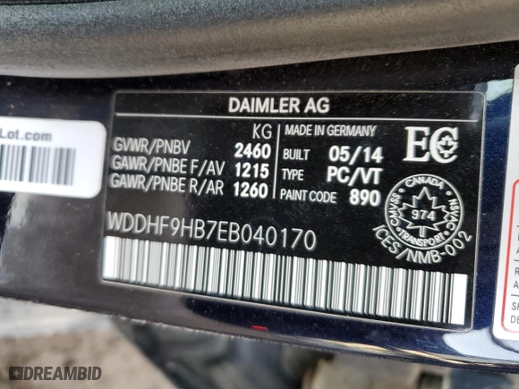 2014 Mercedes-Benz E-Class E 250 BlueTEC Luxury with VIN WDDHF9HB7EB040170, listed as a Copart auction lot 43526125 with 184,374 mi miles and Salvage Title. Bid and sale history available at carsss.com. Image 12.