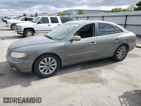 2006 Hyundai Azera SE z VIN KMHFC46F76A054625, wystawiony jako Copart lot #56588315 z przebiegiem 178 667 mil mil oraz Szkoda całkowita • Salvage title. Historia ofert i sprzedaży dostępna na DreamBid. Obrazek 1.