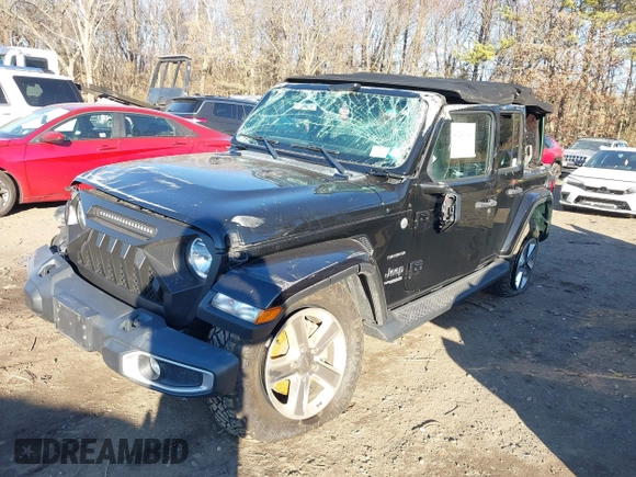 2021 Jeep Wrangler Unlimited Sahara with VIN 1C4HJXEN4MW714133, listed as a IAAI auction lot 41241040 with 82,247 mi miles and . Bid and sale history available at DreamBid. Image 6.