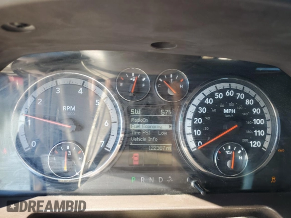 2012 Ram 1500 Outdoorsman z VIN 1C6RD7LT0CS308117, wystawiony jako Copart lot #55995885 z przebiegiem 122 387 mil mil oraz Szkoda całkowita • Salvage title. Historia ofert i sprzedaży dostępna na DreamBid. Obrazek 9.