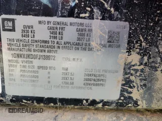 2015 Chevrolet Traverse LTZ with VIN 1GNKVJKD0FJ138972, listed as a Copart auction lot 47435975 with 96,169 mi miles and Salvage Title. Bid and sale history available at DreamBid. Image 14.