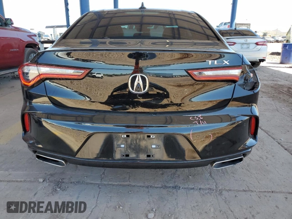 2022 Acura TLX Technology with VIN 19UUB5F49NA001833, listed as a Copart auction lot 57454905 with 15,304 mi miles and Salvage title. Bid and sale history available at DreamBid. Image 6.