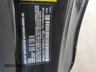 2022 BMW 4 Series M440i with VIN WBA53AT09NCK27186, listed as a Copart auction lot 59896085 with Not provided miles and Non repairable. Bid and sale history available at DreamBid. Image 12.