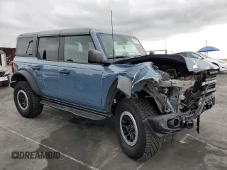 2024 Ford Bronco with VIN 1FMEE1BP6RLA41845, listed as a Copart auction lot 53920185 with 7,406 mi miles and Salvage title. Bid and sale history available at DreamBid. Image 4.