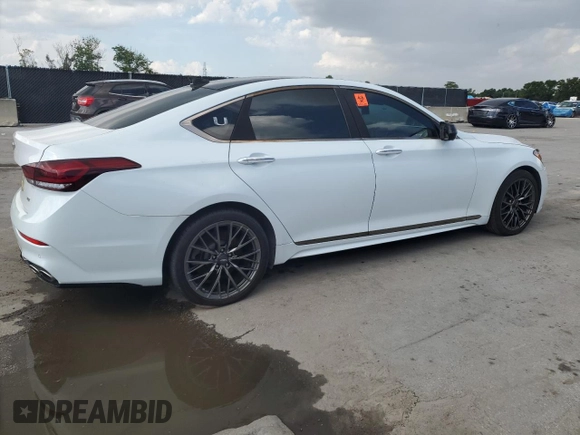 2018 Genesis G80 Sport z VIN KMHGN4JB7JU243284, wystawiony jako Copart lot #57919065 z przebiegiem 87 851 mil mil oraz Tytuł czysty. Historia ofert i sprzedaży dostępna na DreamBid. Obrazek 3.