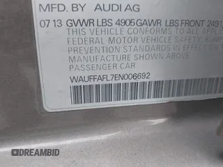 2014 Audi A4 Premium Plus z VIN WAUFFAFL7EN006692, wystawiony jako IAAI lot #42354027 z przebiegiem 99 560 mil mil oraz . Historia ofert i sprzedaży dostępna na DreamBid. Obrazek 9.
