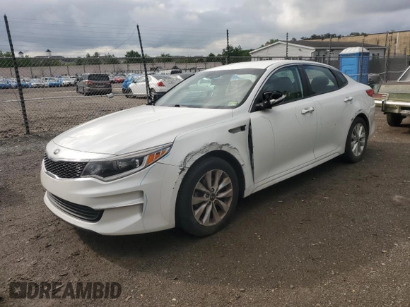 2017 Kia Optima LX with VIN 5XXGT4L37HG154041, listed as a Copart auction lot 55580055 with 110,905 mi miles and Salvage title. Bid and sale history available at DreamBid. Image 1.