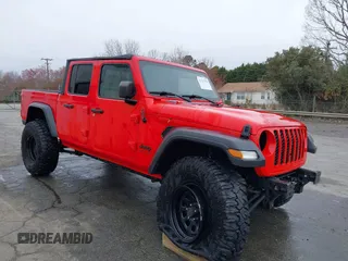 2020 Jeep Gladiator Sport S with VIN 1C6HJTAG3LL108524, listed as a IAAI auction lot 41737270 with 76,545 mi miles. Bid and sale history available at carsss.com. Image 1.