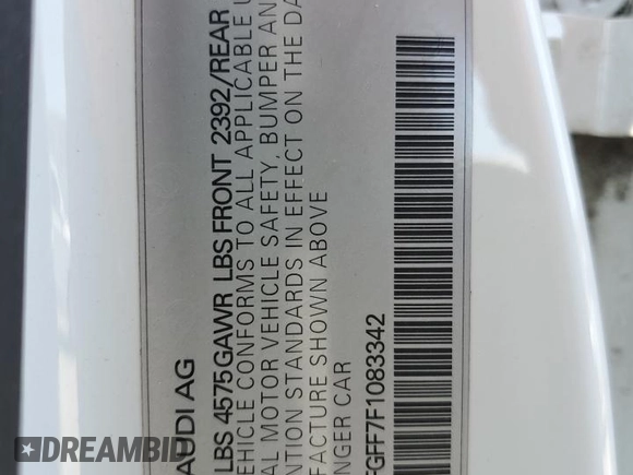 2015 Audi S3 Premium Plus z VIN WAUBFGFF7F1083342, wystawiony jako Copart lot #53637405 z przebiegiem 150 066 mil mil oraz Szkoda całkowita • Salvage title. Historia ofert i sprzedaży dostępna na DreamBid. Obrazek 12.