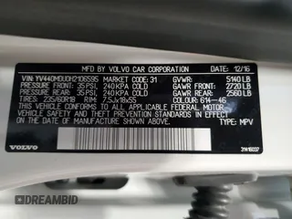 2017 Volvo XC60 Inscription с VIN YV440MDU0H2106595, выставлен на аукционе Copart как лот 50611615 с пробегом 71 061 миль миль и Списание • Salvage title. История ставок и продаж доступна на DreamBid. Изображение 13.