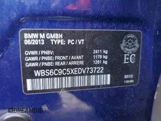 2014 BMW M6 z VIN WBS6C9C5XEDV73722, wystawiony jako Copart lot #87202664 z przebiegiem 68 283 mil mil oraz Szkoda całkowita • Salvage title. Historia ofert i sprzedaży dostępna na DreamBid. Obrazek 14.