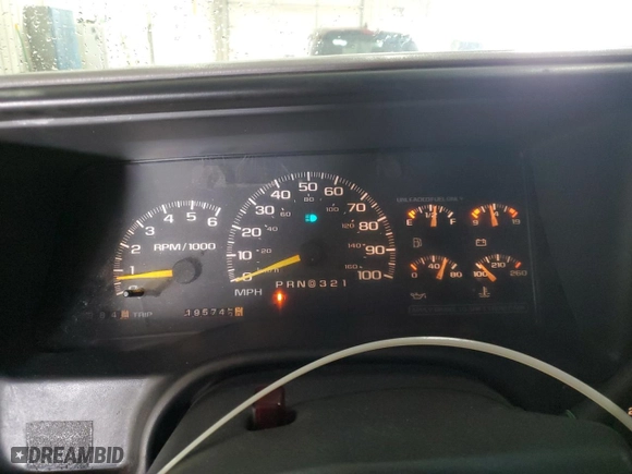 1997 Chevrolet Tahoe with VIN 3GNEK18R1VG104628, listed as a Copart auction lot 53315215 with 195,743 mi miles and Salvage Title. Bid and sale history available at carsss.com. Image 9.
