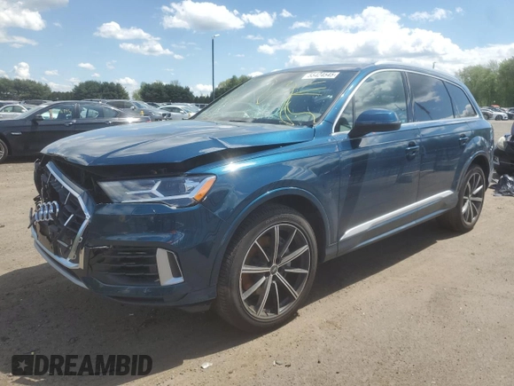 2020 Audi Q7 Premium with VIN WA1AJAF7XLD008996, listed as a Copart auction lot 55424545 with 30,734 mi miles and Salvage title. Bid and sale history available at DreamBid. Image 1.