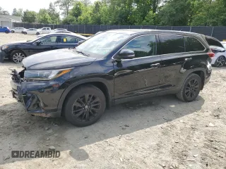 2019 Toyota Highlander SE with VIN 5TDJZRFH6KS566479, listed as a Copart auction lot 59003325 with 99,845 mi miles and Salvage title. Bid and sale history available at DreamBid. Image 1.