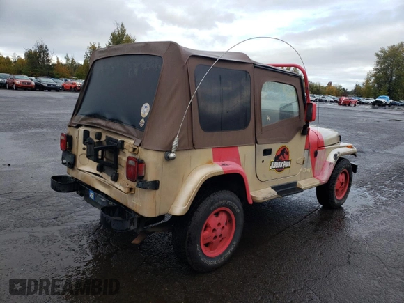 1993 Jeep Wrangler with VIN 1J4FY29S4PP227609, listed as a Copart auction lot 78205764 with 197,549 mi miles and Salvage Title. Bid and sale history available at carsss.com. Image 3.