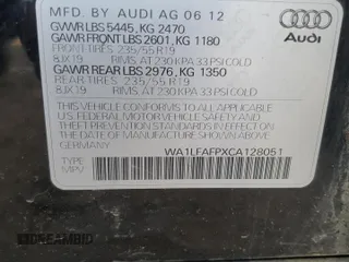 2012 Audi Q5 Premium Plus with VIN WA1LFAFPXCA128051, listed as a Copart auction lot 85865144 with 154,250 mi miles and Salvage title. Bid and sale history available at DreamBid. Image 13.