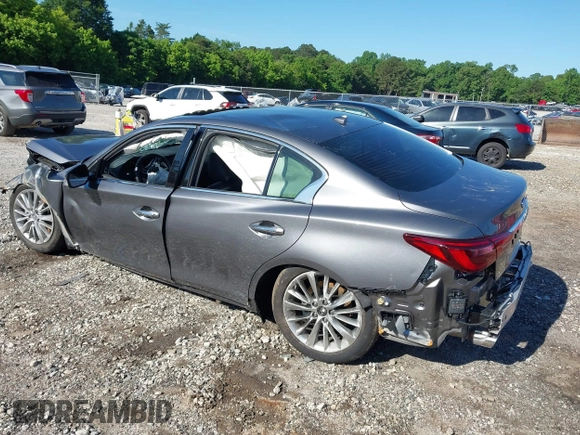 2024 Infiniti Q50 Luxe with VIN JN1EV7BP9RM601099, listed as a IAAI auction lot 42331819 with 8,711 mi miles and . Bid and sale history available at DreamBid. Image 3.