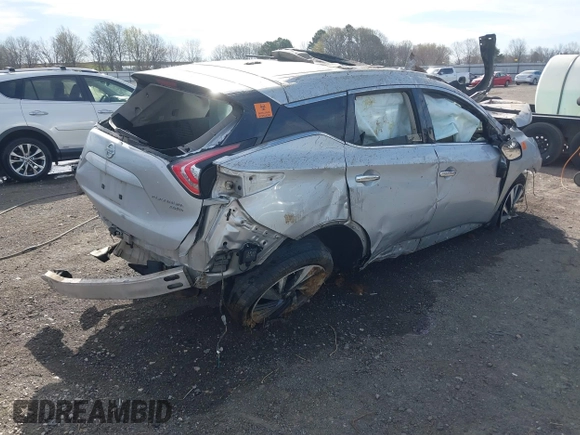 2017 Nissan Murano SL with VIN 5N1AZ2MH2HN160350, listed as a IAAI auction lot 41814946 with Not Provided miles and . Bid and sale history available at carsss.com. Image 4.