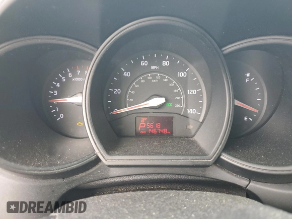 2013 Kia Rio LX with VIN KNADM4A30D6280069, listed as a Copart auction lot 52555955 with 146,748 mi miles and Clean Title. Bid and sale history available at carsss.com. Image 9.