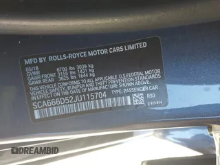 2018 Rolls-Royce Dawn z VIN SCA666D52JU115704, wystawiony jako IAAI lot #41816328 z przebiegiem 41 305 mil mil oraz . Historia ofert i sprzedaży dostępna na DreamBid. Obrazek 9.
