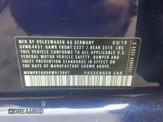 2019 Volkswagen Golf SEL Premium z VIN WVWPR7AU6KW913067, wystawiony jako Copart lot #69076884 z przebiegiem 41 213 mil mil oraz Szkoda całkowita • Salvage title. Historia ofert i sprzedaży dostępna na DreamBid. Obrazek 12.