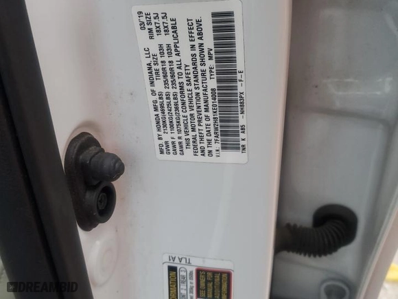 2019 Honda CR-V EX-L with VIN 7FARW2H81KE014008, listed as a Copart auction lot 41738625 with 91,556 mi miles and Salvage Title. Bid and sale history available at carsss.com. Image 13.