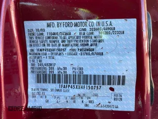 2004 Ford Mustang GT Deluxe z VIN 1FAFP45XX4F150757, wystawiony jako Copart lot #51550375 z przebiegiem 43 827 mil mil oraz Tytuł czysty. Historia ofert i sprzedaży dostępna na DreamBid. Obrazek 10.