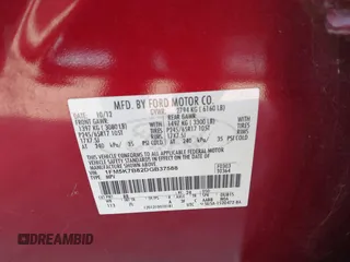 2013 Ford Explorer с VIN 1FM5K7B82DGB37588, выставлен на аукционе IAAI как лот 42292308 с пробегом 265 420 миль миль и . История ставок и продаж доступна на DreamBid. Изображение 9.