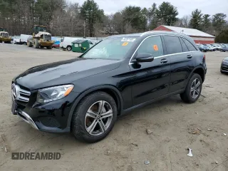2018 Mercedes-Benz GLC with VIN WDC0G4KB0JV035850, listed as a Copart auction lot 46287195 with 0 mi miles and Salvage Title. Bid and sale history available at carsss.com. Image 1.