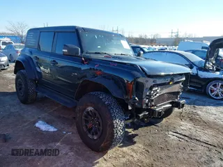 2023 Ford Bronco Raptor with VIN 1FMEE5JR3PLB78989, listed as a IAAI auction lot 41326852 with 9,134 mi miles. Bid and sale history available at carsss.com. Image 1.