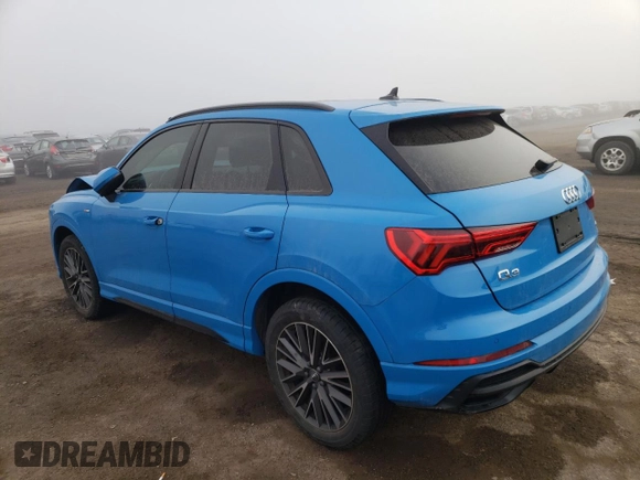 2020 Audi Q3 S line Prestige with VIN WA1FECF35L1004827, listed as a Copart auction lot 68363922 with 34,959 mi miles. Bid and sale history available at carsss.com. Image 2.