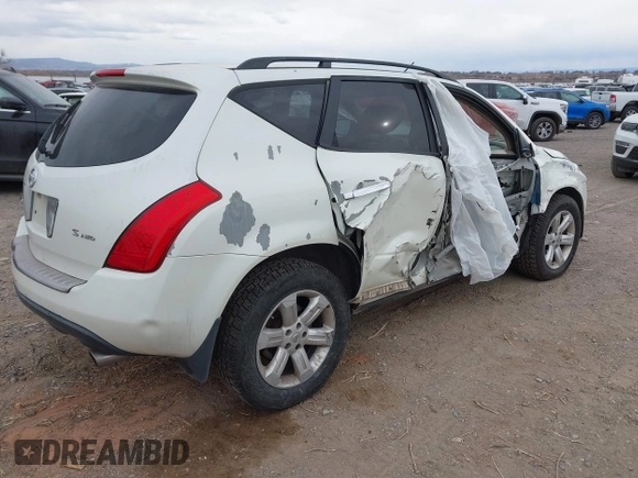 2007 Nissan Murano S with VIN JN8AZ08W17W615235, listed as a IAAI auction lot 41539442 with 200,342 mi miles and . Bid and sale history available at DreamBid. Image 4.