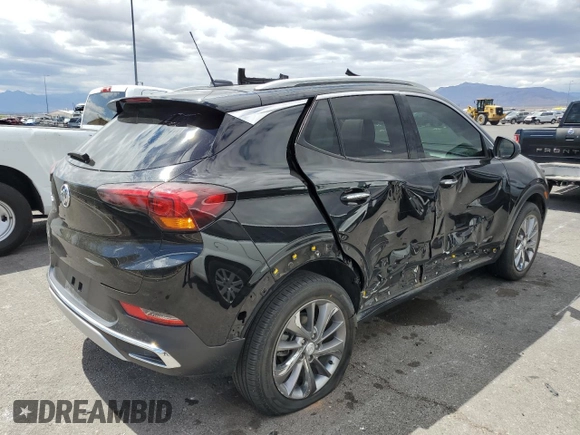 2022 Buick Encore GX Essence with VIN KL4MMFSL7NB147731, listed as a Copart auction lot 54789555 with 17,217 mi miles and Salvage title. Bid and sale history available at DreamBid. Image 3.