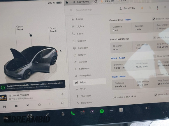 2023 Tesla Model 3 with VIN 5YJ3E1EA4PF410060, listed as a IAAI auction lot 42067624 with 59,934 mi miles and . Bid and sale history available at DreamBid. Image 7.