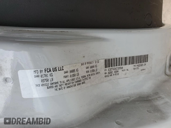 2016 FIAT 500e z VIN 3C3CFFGEXGT229500, wystawiony jako Copart lot #86539904 z przebiegiem 52 624 mil mil oraz Szkoda całkowita • Salvage title. Historia ofert i sprzedaży dostępna na DreamBid. Obrazek 12.